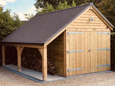 Pic 12. 6.0m x 3.0m Carriage House with 6.0m x 1.2m Log Store under cat slide, plain tile roof